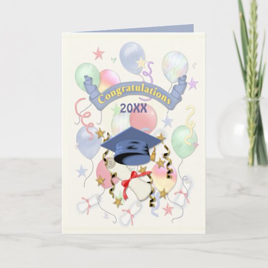Carte Ballons Festive Graduation (Devant)