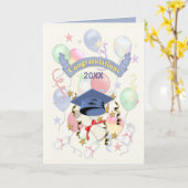 Carte Ballons Festive Graduation (Fleur jaune)