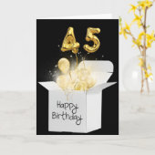Carte Ballons Gold 45e Anniversaire En Boîte Blanche (Fleur jaune)