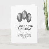 Carte Ballons gris Joyeux 29e anniversaire (Devant)