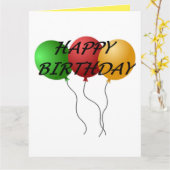 CARTE BALLONS "HEUREUX ANNIVERSAIRE" (Fleur jaune)