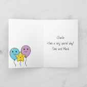 Carte Ballons mignons colorés 9e anniversaire (Intérieur)