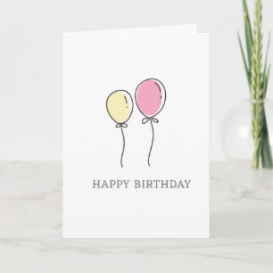 Carte Ballons minimalistes simples heureux voeux d'anniv