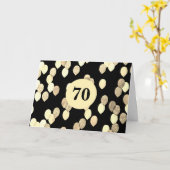 Carte Ballons noir et or 70e anniversaire (Fleur jaune)