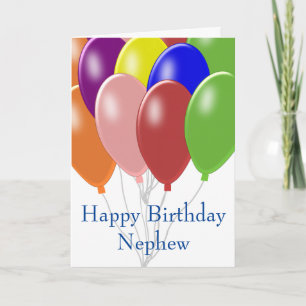 Carte Ballons personnalisés Nephew Anniversaire