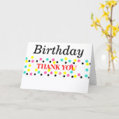 Carte Ballons Pois Merci d'anniversaire (Fleur jaune)