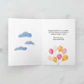 Carte Ballons rose mignon Fille Anniversaire (Intérieur)