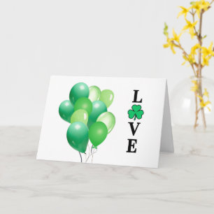 Carte Ballons Verts J'AIME L'Irlande Tout Usage Blank