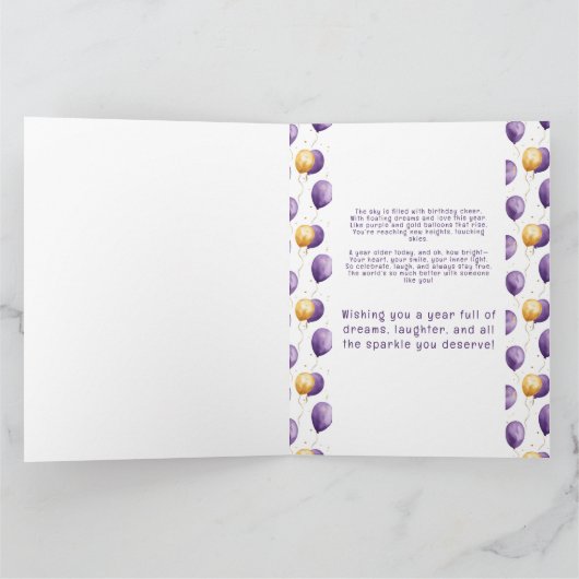 Carte Ballons violets (Intérieur)