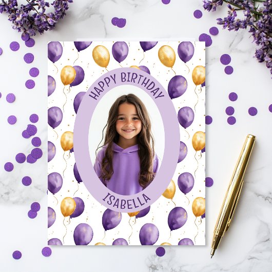 Carte Ballons violets