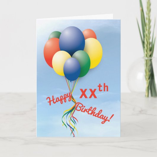 Carte Ballons volants Bundle Joyeux anniversaire (Devant)