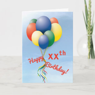 Carte Ballons volants Bundle Joyeux anniversaire