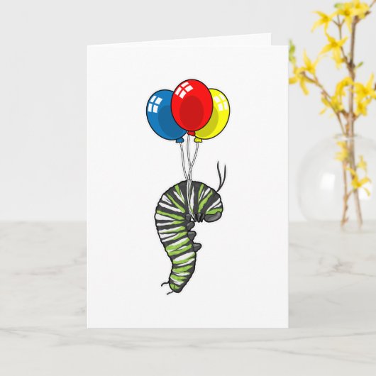 Carte Balloon caterpillar (Fleur jaune)