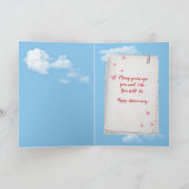 Carte Balloon de coeur rouge pour anniversaire (Intérieur)