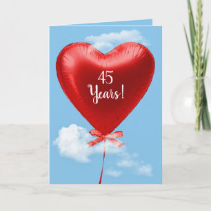 Carte Balloon de Red Heart pour le 45e anniversaire
