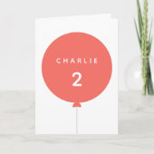 Carte Balloon moderne | Coral rose Anniversaire Nom Fill (Devant)