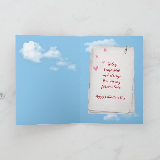 Carte Balloon rouge Saint-Valentin (Intérieur)