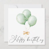 Carte Balloons and Bow Happy Birthday Greeting Card (Devant)