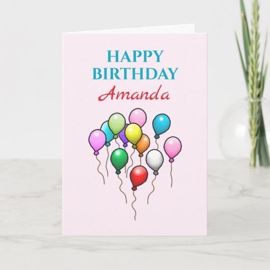 Carte Balloons colorés Joyeux Anniversaire (Devant)