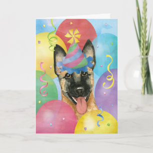 Carte Balloons d'anniversaire Malinois