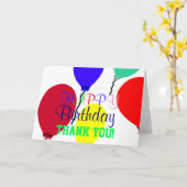 Carte Balloons d'anniversaire Merci (Fleur jaune)