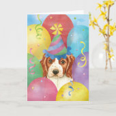 Carte Balloons d'anniversaire Welsh Springer Spaniel (Fleur jaune)