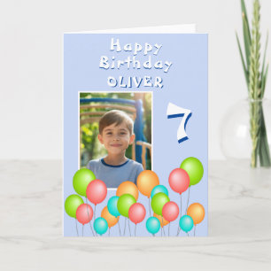 Carte Balloons de fête colorés bleus Enfant Anniversaire