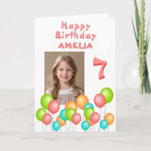 Carte Balloons de fête colorés Enfant Anniversaire Photo