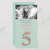 Carte Balloons de fête de 5e anniversaire (Devant / Derrière)