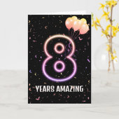 Carte Balloons et Confetti pour le 8e anniversaire (Fleur jaune)