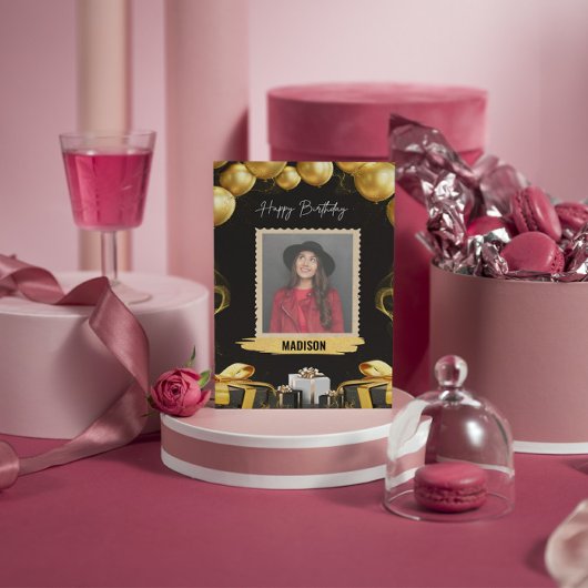 Carte Balloons et présentateurs Gold & Black