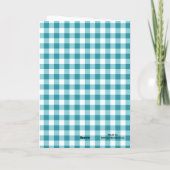 Carte Balloons Gingham Bleu Sarcelle pour l'anniversaire (Dos)