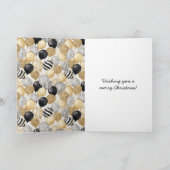 Carte Balloons Gold Grey Stripes Christmas Celebration (Intérieur)