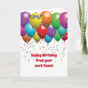 Carte Balloons Joyeux Anniversaire de collègues