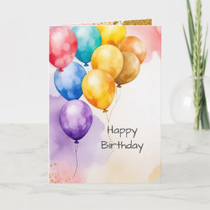 Carte Balloons Joyeux Anniversaire Nourriture Sans Glute