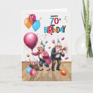 Carte Balloons pour homme et femme âgés pour 70e anniver
