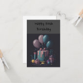 Carte Balloons pour ses 50 ans (Devant/Arrière en situation)