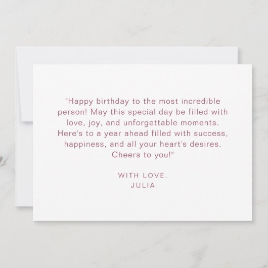 Carte Balloons Safari rose et noir Joyeux anniversaire (Dos)