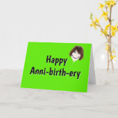 Carte Ballotte d'anniversaire avec cheveux (Fleur jaune)