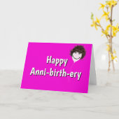 Carte Ballotte d'anniversaire avec cheveux (Fleur jaune)