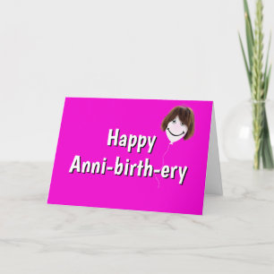 Carte Ballotte d'anniversaire avec cheveux sur rose