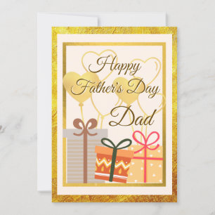 Carte Balons Et Cadeaux D'Or Pour Papa Fête des pères Ap