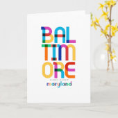 Carte Baltimore Maryland Mid Century, Pop Art, (Fleur jaune)