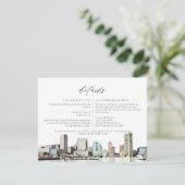 Carte BALTIMORE Watercolor Skyline Travel Details (Debout devant)