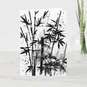Carte Bamboo - Fleurs aquarelles