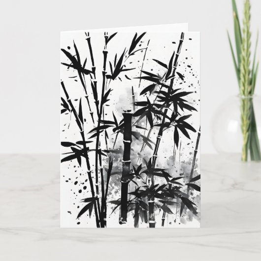 Carte Bamboo - Fleurs aquarelles (Devant)