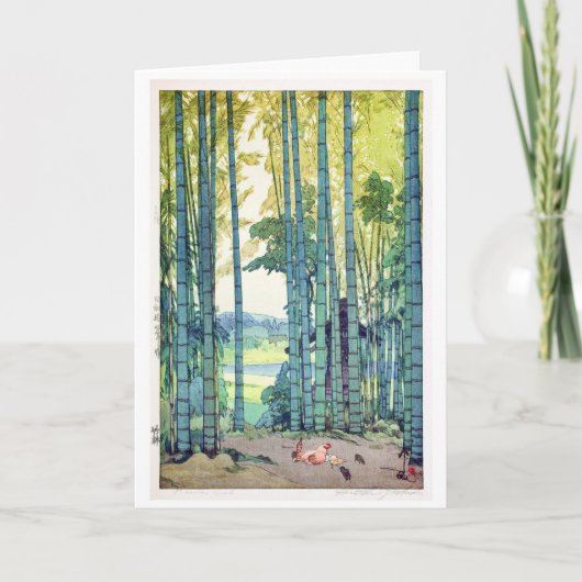 Carte Bamboo Grove, Hiroshi Yoshida, Woodcut (Devant)