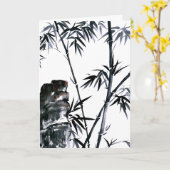 Carte Bambou avec Pierre (Fleur jaune)