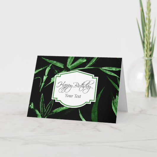 Carte Bambou de vert de joyeux anniversaire (Devant)
