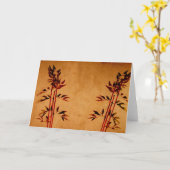 Carte Bambou sur le parchemin (Fleur jaune)